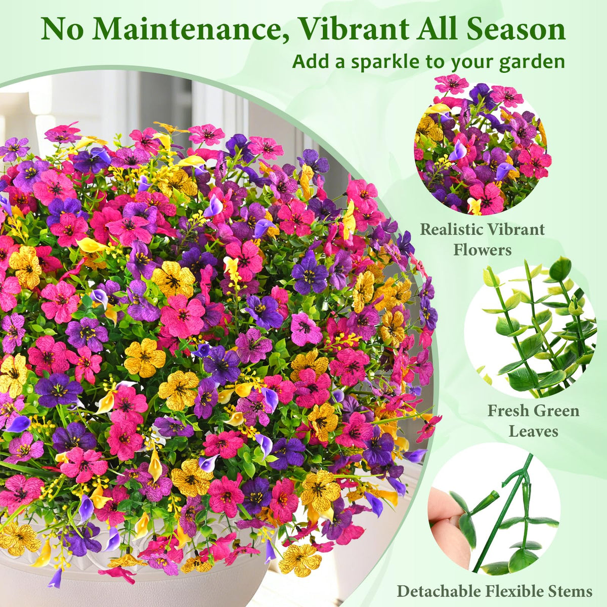 BLEUM CADE realistic petals and leaves for lifelike faux bouquet