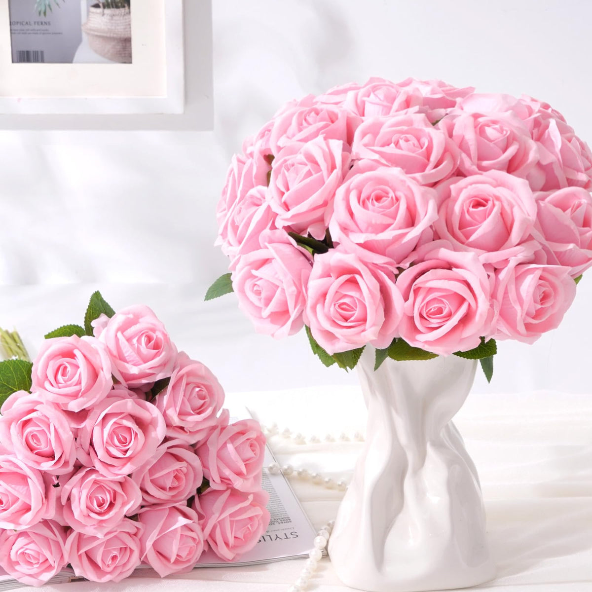 BLEUM CADE velvet-head roses with lifelike detail for wedding decor.