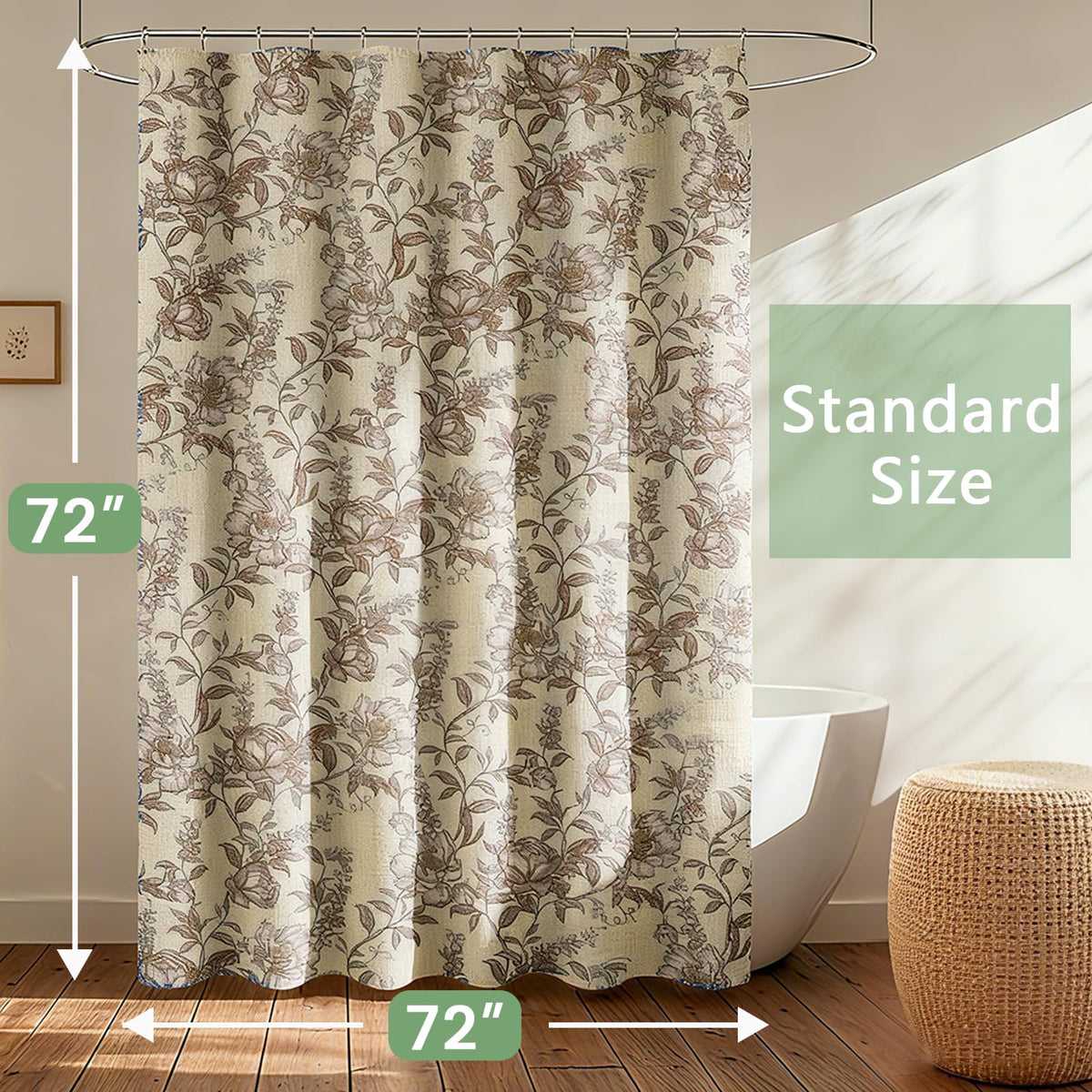 Detail of Blgiont brown floral pattern adding rustic charm and cottagecore appeal.
