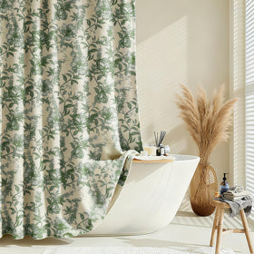 Blgiont farmhouse sage green floral shower curtain adds cottage charm to your bathroom