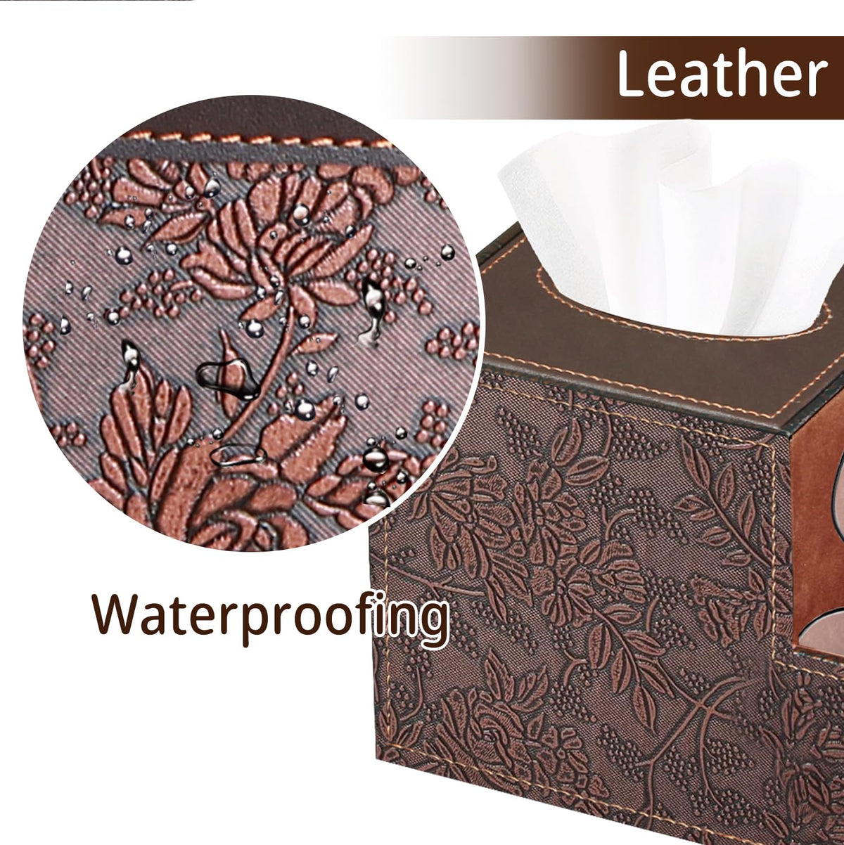 BLIENCE PU leather stitching detail adds durability and a premium look.