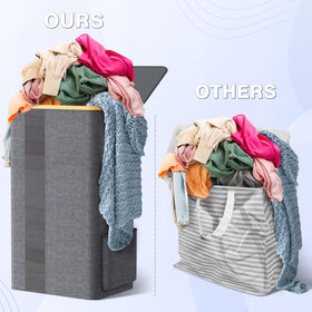 BlissTotes 100L laundry hamper offers ample storage for large loads.