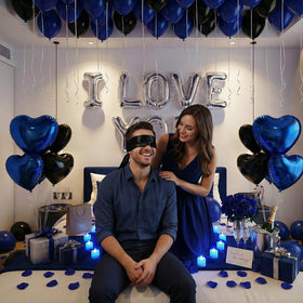 BlissBash blue rose petals scatter across surfaces to heighten a luxe romantic vibe.