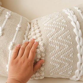 BlissBlush boho accent cover with vibrant colors brightens living rooms