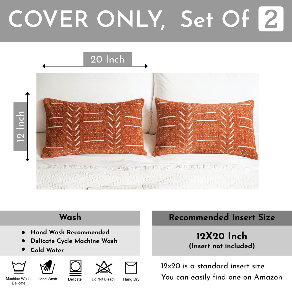BlissBlush boho farmhouse style brick-red pillow enhances living room decor