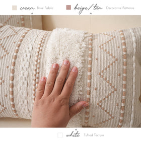 BlissBlush cream lumbar cover in soft fabric invites relaxed lounging