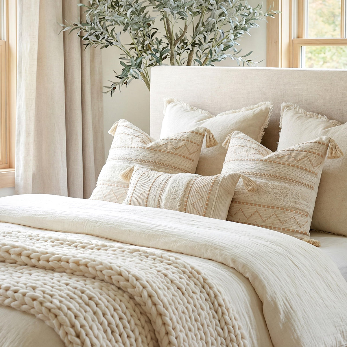 BlissBlush living-room pillow cover promoting comfortable yet stylish seating