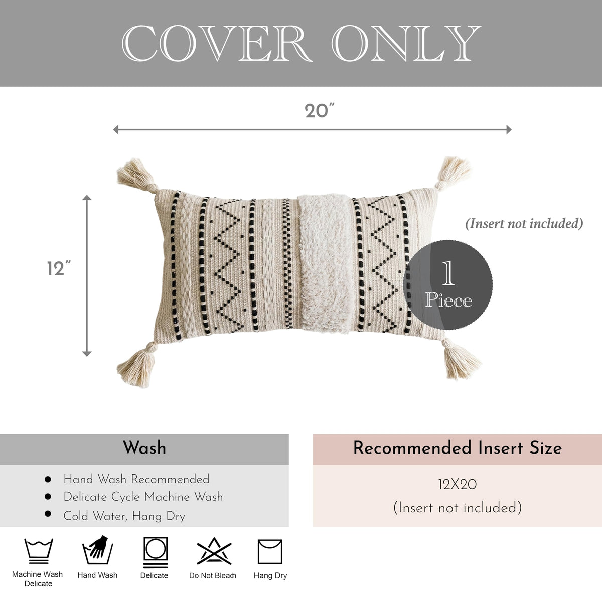 BlissBlush lumbar cover designed for layering with square pillows
