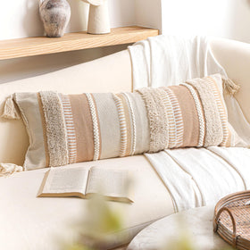 Neutral fabric close-up ideal for coordinating with other linens.
