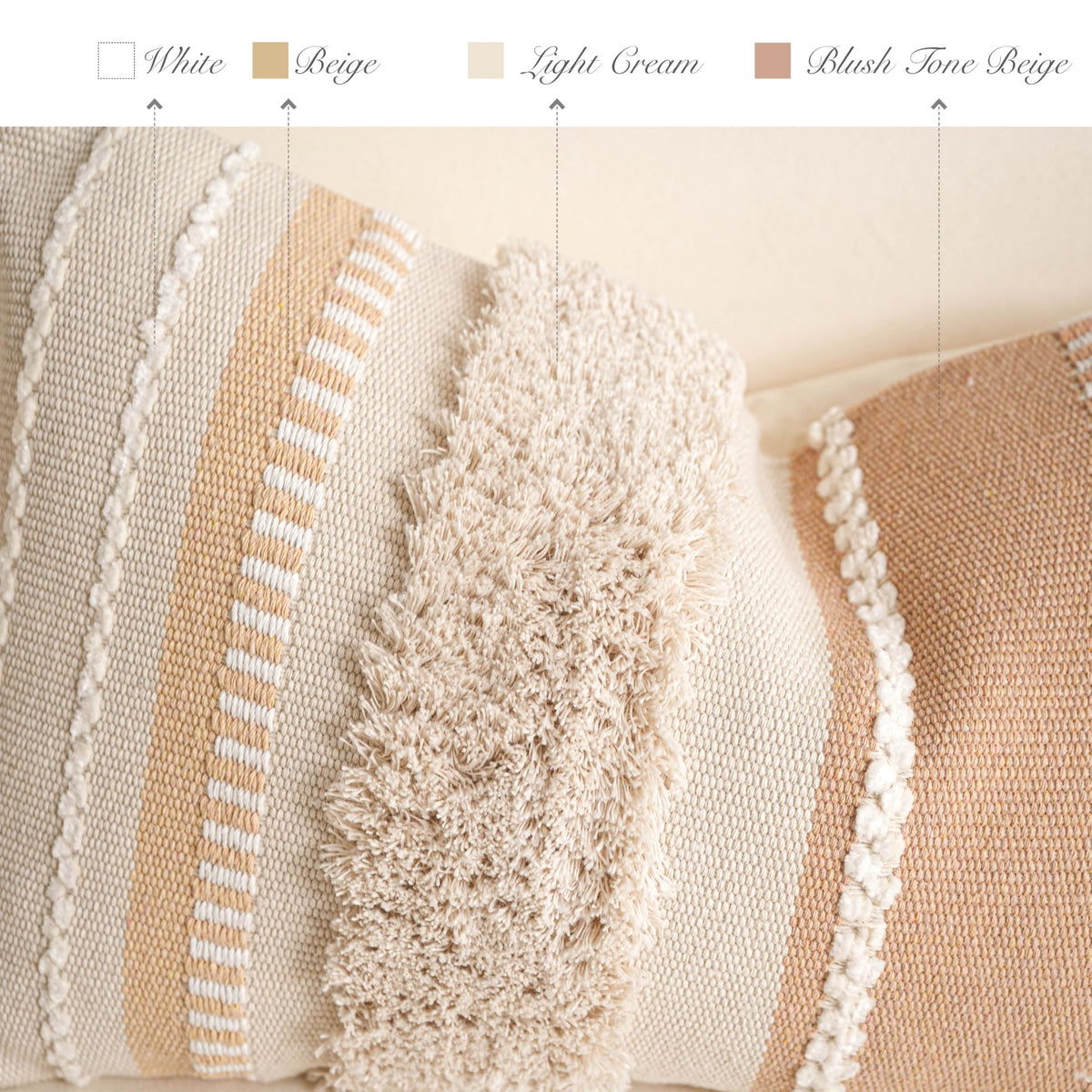 Rectangular BlissBlush cover anchors bed styling with a refined look.