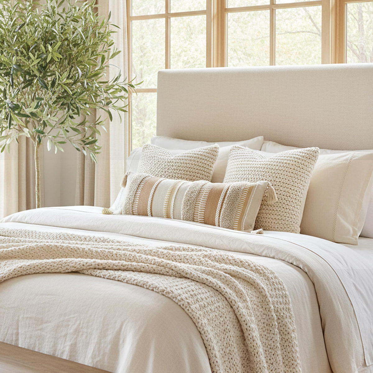 BlissBlush tassels add decorative charm for a cozy boho vibe.