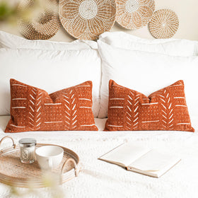 BlissBlush brick red cushion cover adds warmth to living spaces