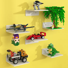 BlissBox 6-Pack floating shelves on wall displaying bricks securely and neatly