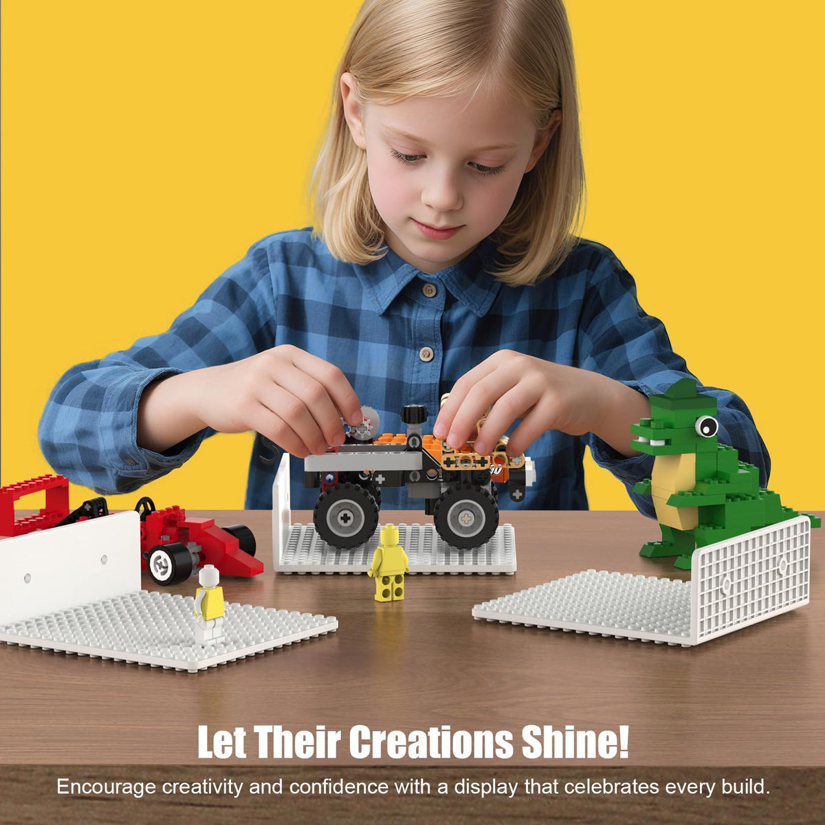 BlissBox supports medium brick creations without tipping or slipping.