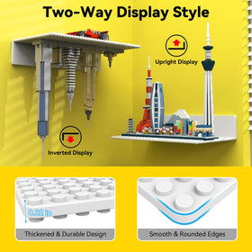 BlissBox shelf holds upright and inverted bricks without slipping.