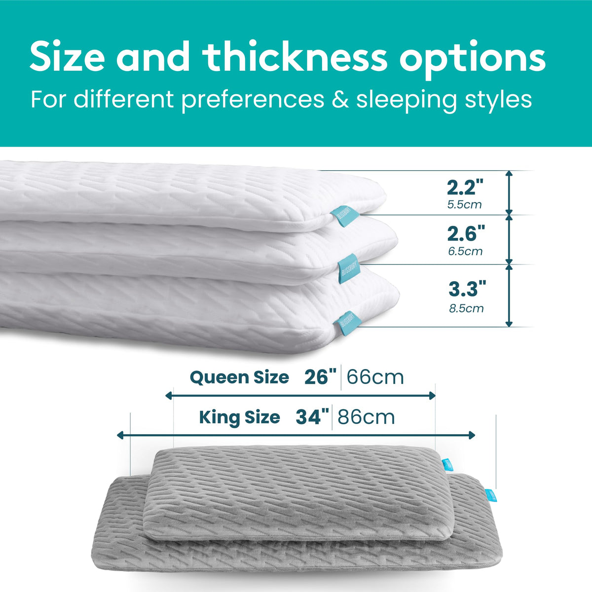 BLISSBURY cool-touch pillowcase maintains comfort year-round.