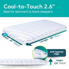 BLISSBURY ultra-thin pillow flat profile supports stomach and back sleeping.