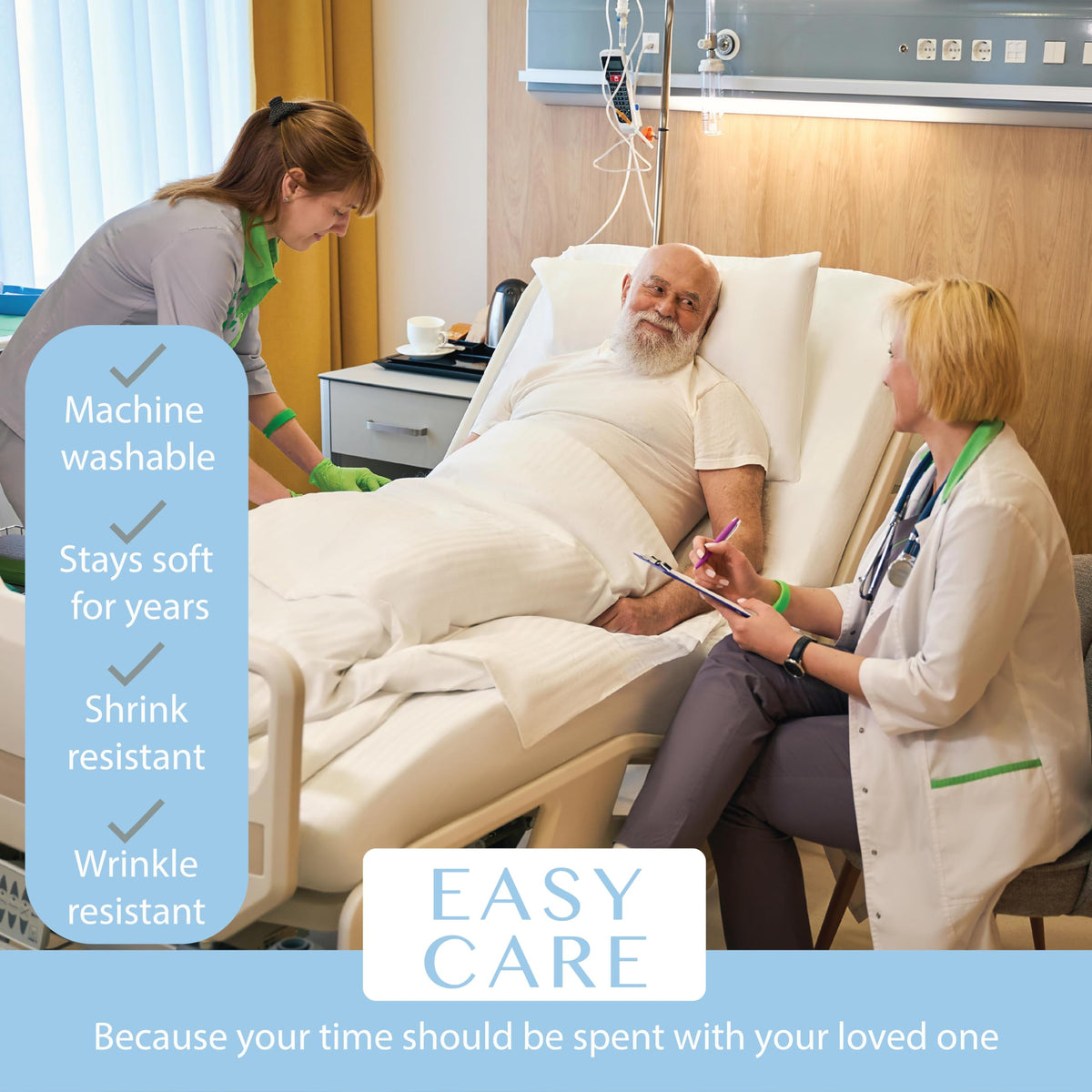 BLISSFORD machine-wash-dry label highlights easy care convenience