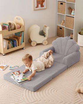 Blissful Diary foldable toddler couch 2in1 lounger provides quick conversion for naps.