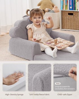 Blissful Diary foldable toddler couch portable-lightweight design moves easily.