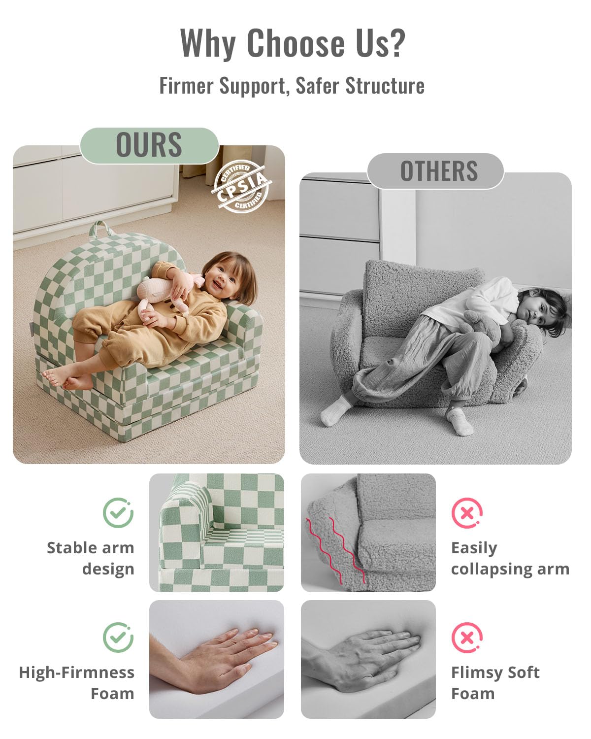 Blissful Diary foldable toddler couch laid out as a lounger for naps and imaginative play.