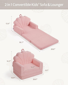 Couch in closed position showing compact footprint.