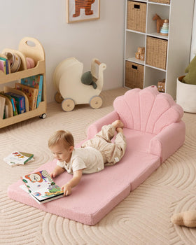 Lightweight toddler chair with a handle for easy movement.
