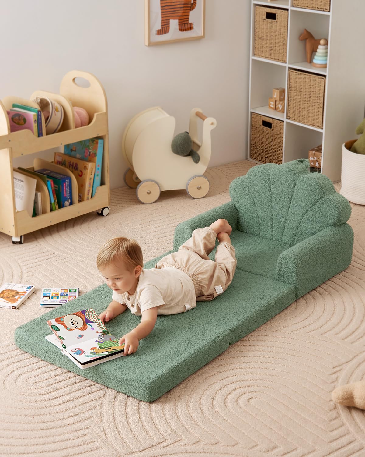 Blissful Diary memory foam-like support provides stable seating for toddlers.