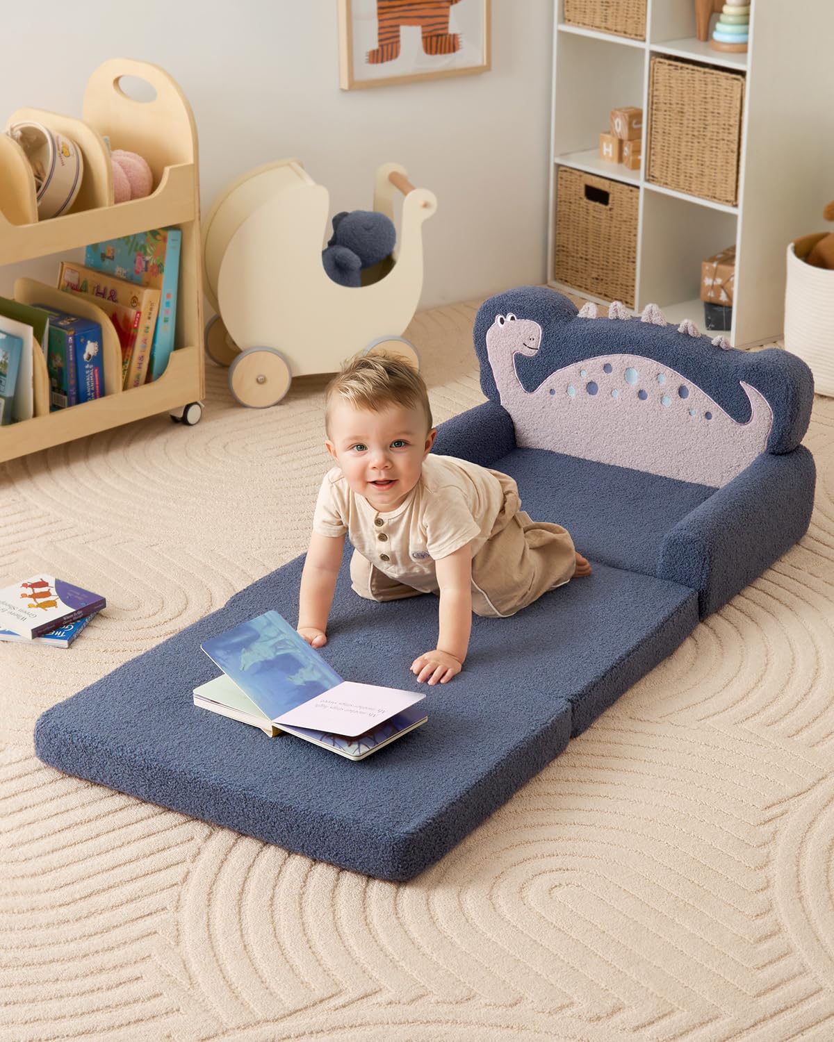 Blissful Diary toddler chair with dino theme for small-space play.