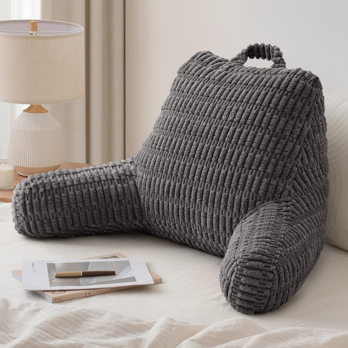 Blissful Diary Reading Pillow backrest provides cozy support for long reading sessions.