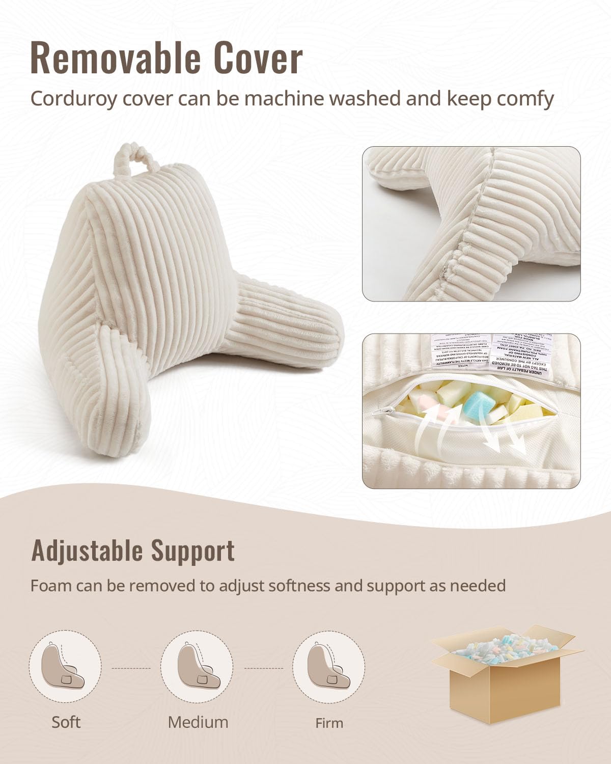 Blissful Diary Reading Pillow in-bed use for cozy relaxation.