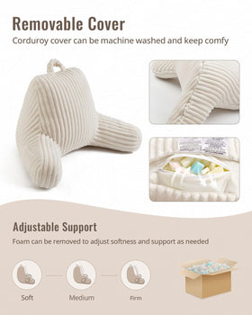Blissful Diary Reading Pillow in-bed use for cozy relaxation.