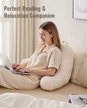 Blissful Diary Reading Pillow dorm-friendly décor accent in cream white.