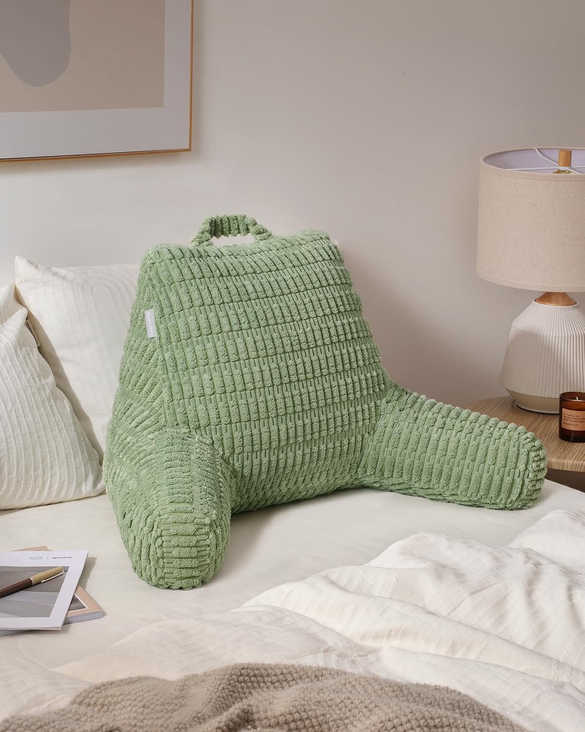 Blissful Diary reading pillow shredded memory foam core provides breathable support
