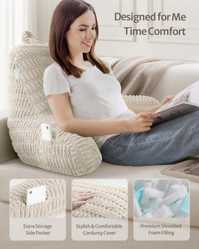 Blissful Diary removable-cover reading pillow for easy cleaning and long-lasting freshness.