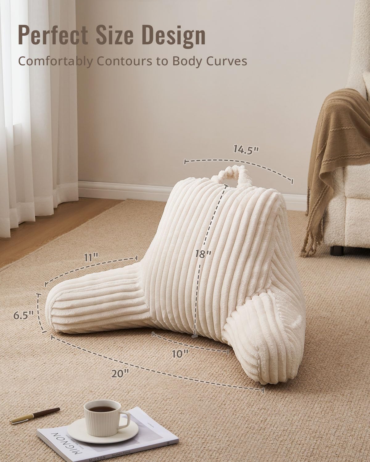 Blissful Diary Reading Pillow removable cover for simple cleaning.