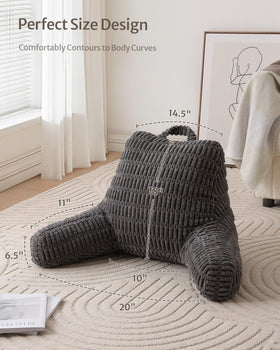 Blissful Diary Reading Pillow shows handy side pockets for essentials.