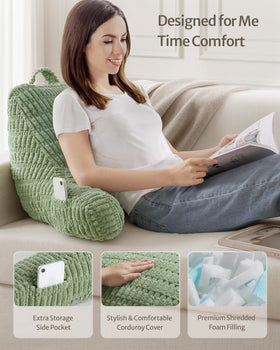 Blissful Diary reading pillow side-pockets for quick essentials
