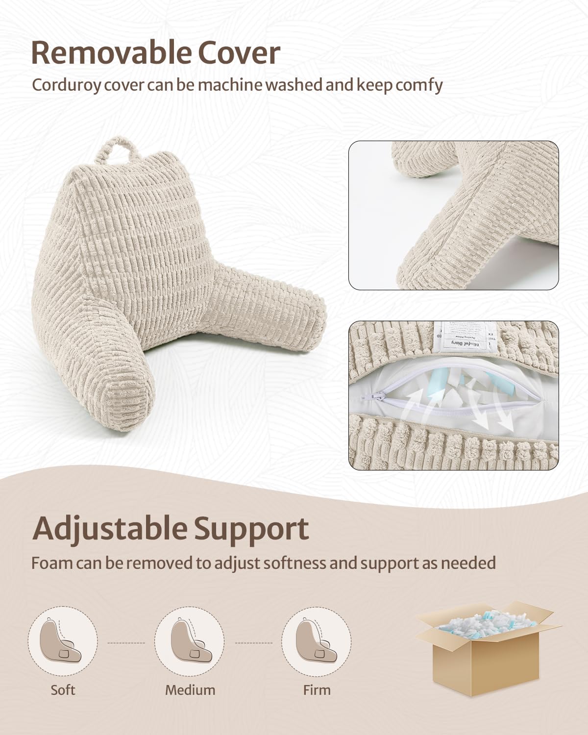 Blissful Diary reading pillow top-handle makes transport to bed or sofa simple.