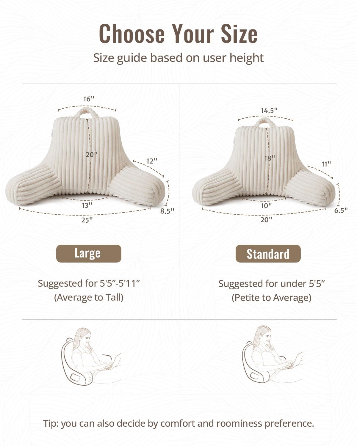 Blissful Diary Reading Pillow top-handle for portable use.