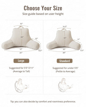 Blissful Diary Reading Pillow top-handle for portable use.