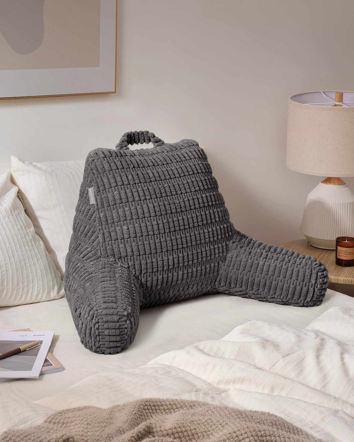 Blissful Diary Reading Pillow top handle for easy transport.