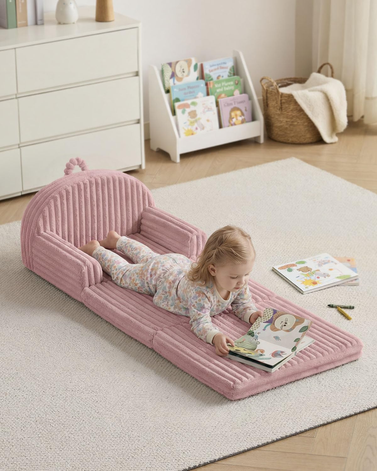 Blissful Diary toddler couch in folded form stores easily in small spaces
