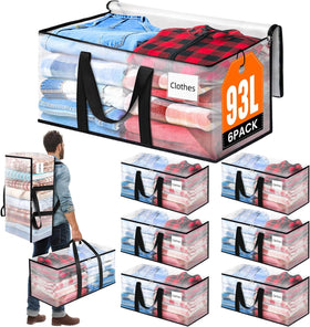 BlissTotes 6-pack moving bags with backpack straps for easy hands-free transport of bulky items.