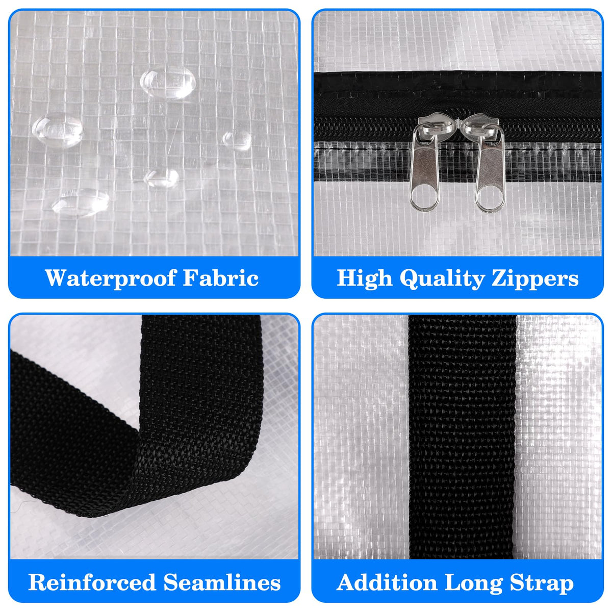 BlissTotes clear panels let you identify items at a glance.
