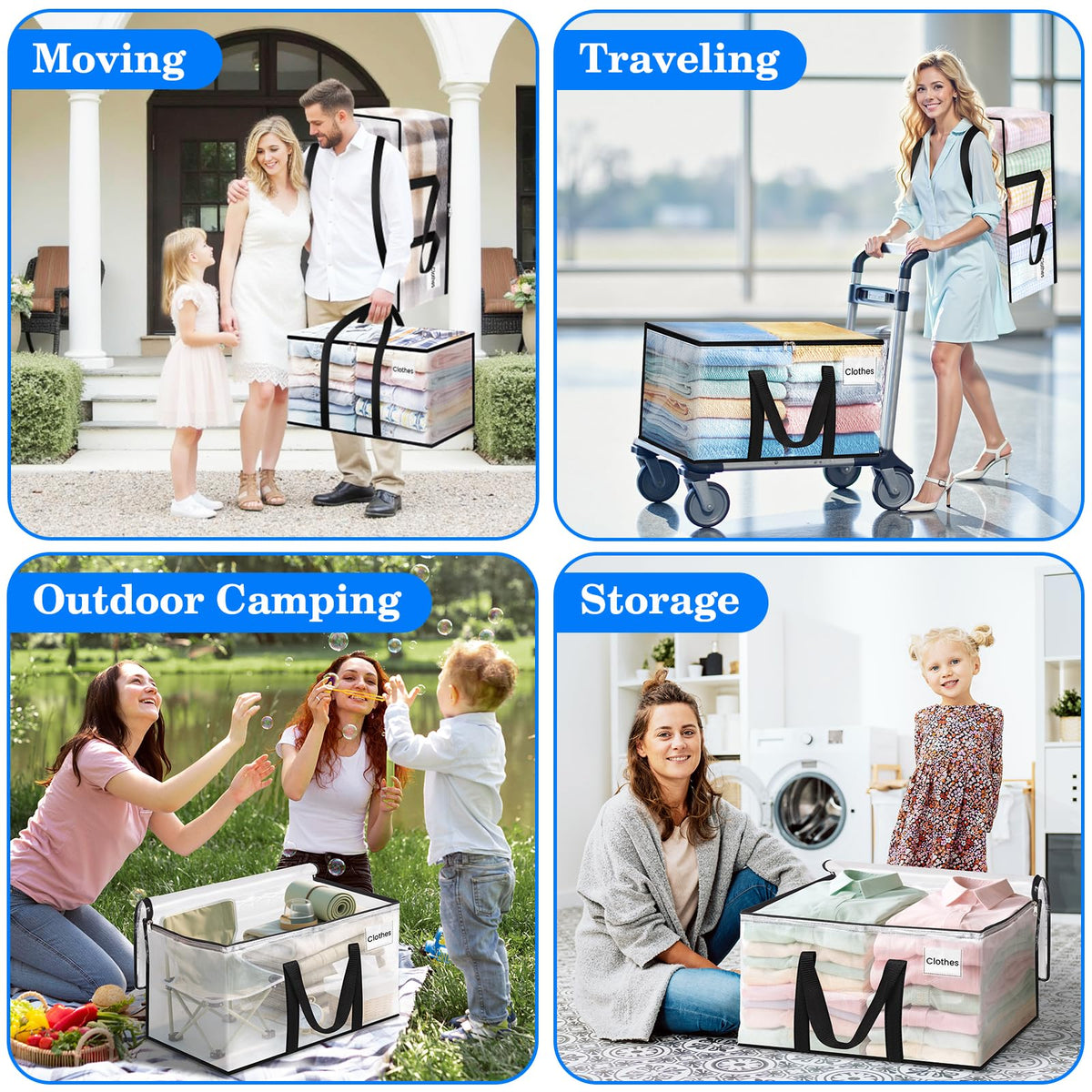 BlissTotes heavy-duty storage with reinforced seams for durability.