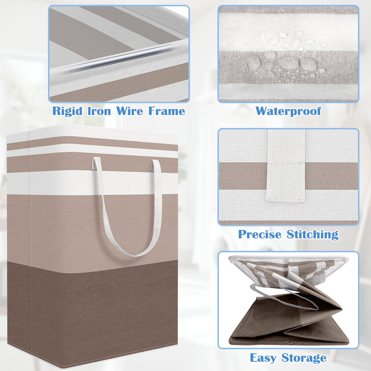 BlissTotes 75L capacity interior shown for large laundry loads.