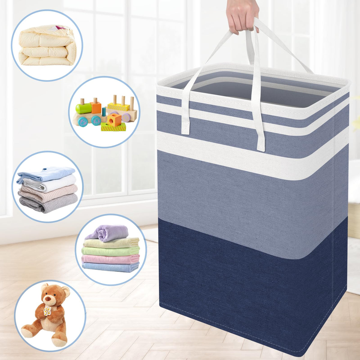 BlissTotes 75L capacity meets family laundry needs.
