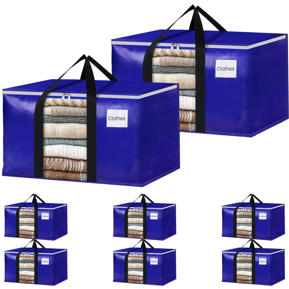 BlissTotes 8-pack with clear window for quick content visibility during a move.