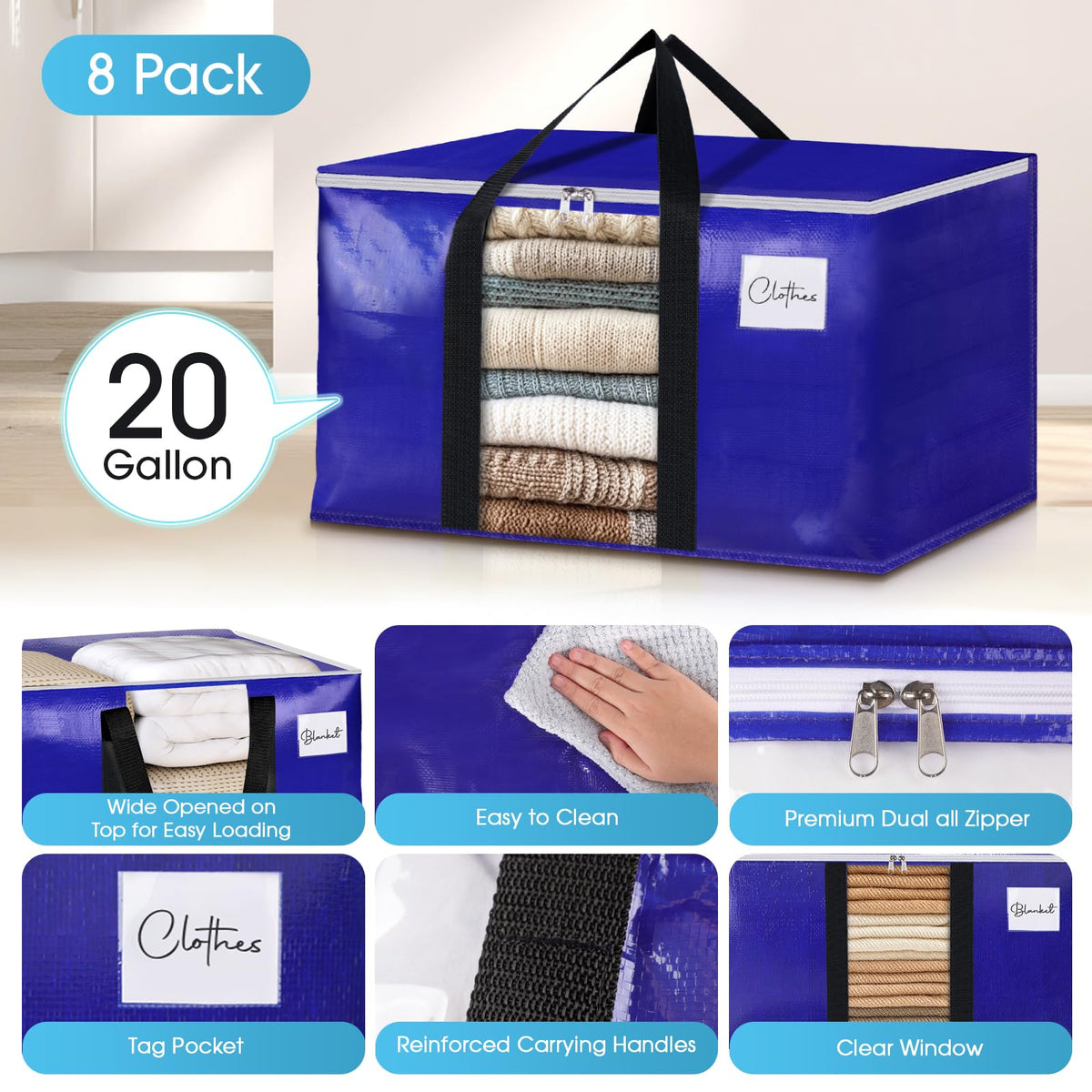 BlissTotes large-capacity bags hold bulky textiles like sheets and blankets.